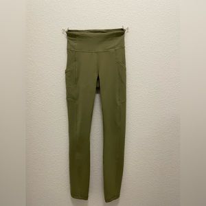 Green Lululemon Fast and Free Leggings